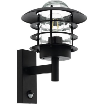 Eglo 79555 - Utomhus vägglampa med sensor ZAMALENA 1xE27/60W/230V IP44