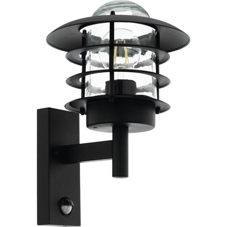 Eglo 79555 - Utomhus vägglampa med sensor ZAMALENA 1xE27/60W/230V IP44