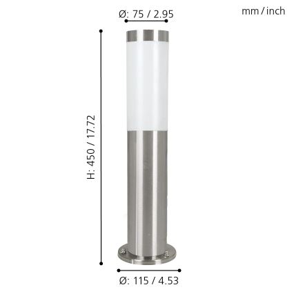 EGLO 81751 - Utomhuslampa HELSINKI 1xE27/15W/230V IP65