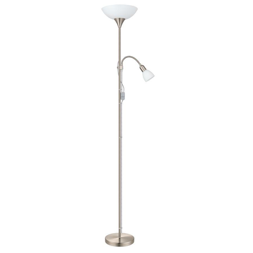 EGLO - Golvlampa 1xE27/60W + 1xE14/25W matt krom