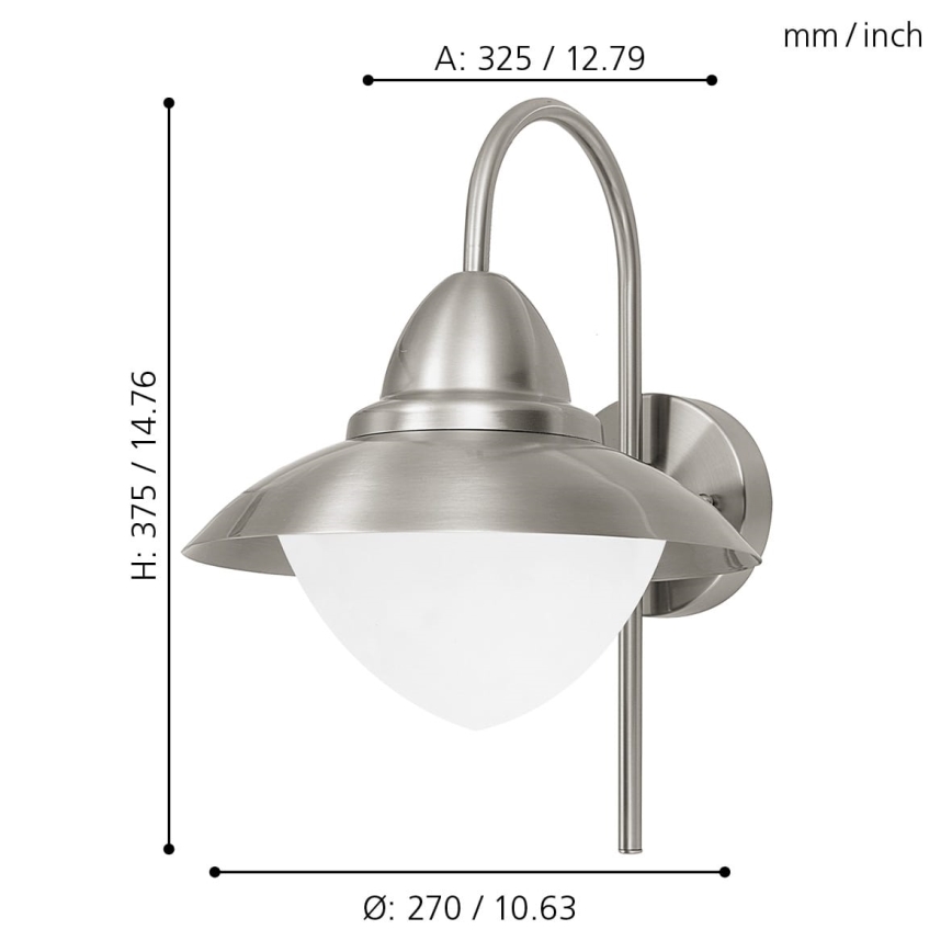 EGLO 83966 - LED Utomhus Väggbelysning SIDNEY 1xE27/8,5W IP44