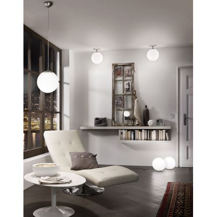 EGLO - Ljuskrona med textilsladd 1xE27/60W/230V diameter 25 cm vit
