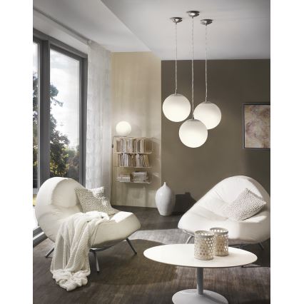 EGLO - Ljuskrona med textilsladd 1xE27/60W/230V diameter 30 cm vit