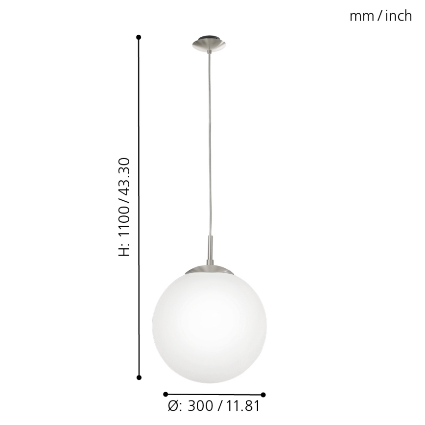 EGLO - Ljuskrona med textilsladd 1xE27/60W/230V diameter 30 cm vit