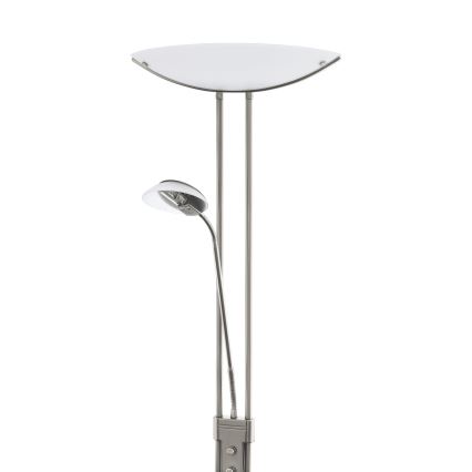 EGLO - Ljusreglerad golvlampa BAYA 1xR7s/230W+1xG9/33W matt krom