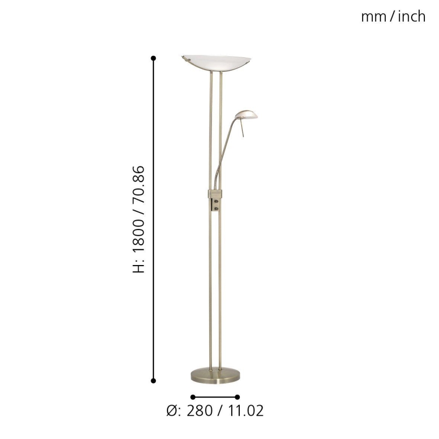 EGLO - Ljusreglerad golvlampa BAYA 1xR7s/230W + 1xG9/33W brons