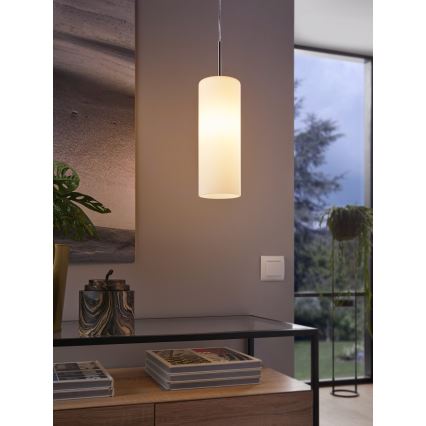 EGLO 85977 - Ljuskrona med snöre TROY 3 1xE27/60W vit