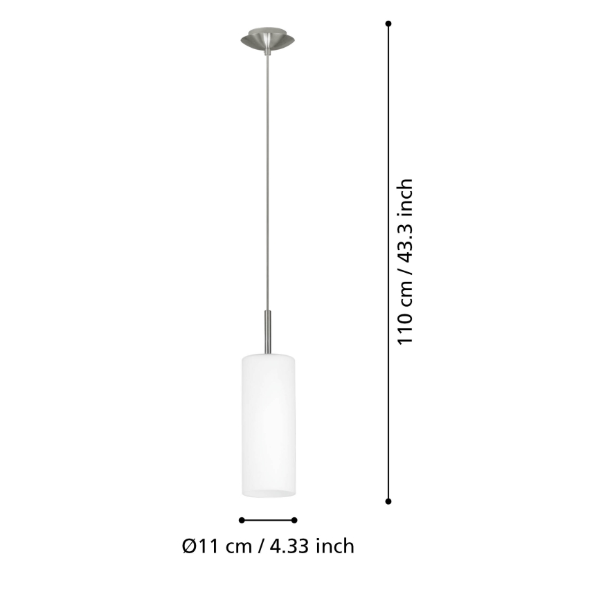 EGLO 85977 - Ljuskrona med snöre TROY 3 1xE27/60W vit