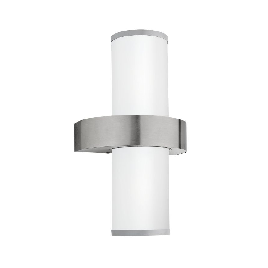 EGLO 86541 - Utomhus Väggbelysning BEVERLY 2xE27/60W silver / vit
