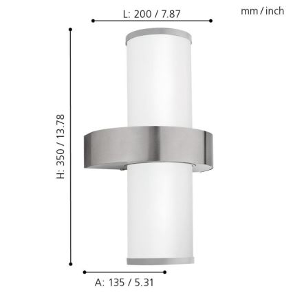 EGLO 86541 - Utomhus Väggbelysning BEVERLY 2xE27/60W silver / vit