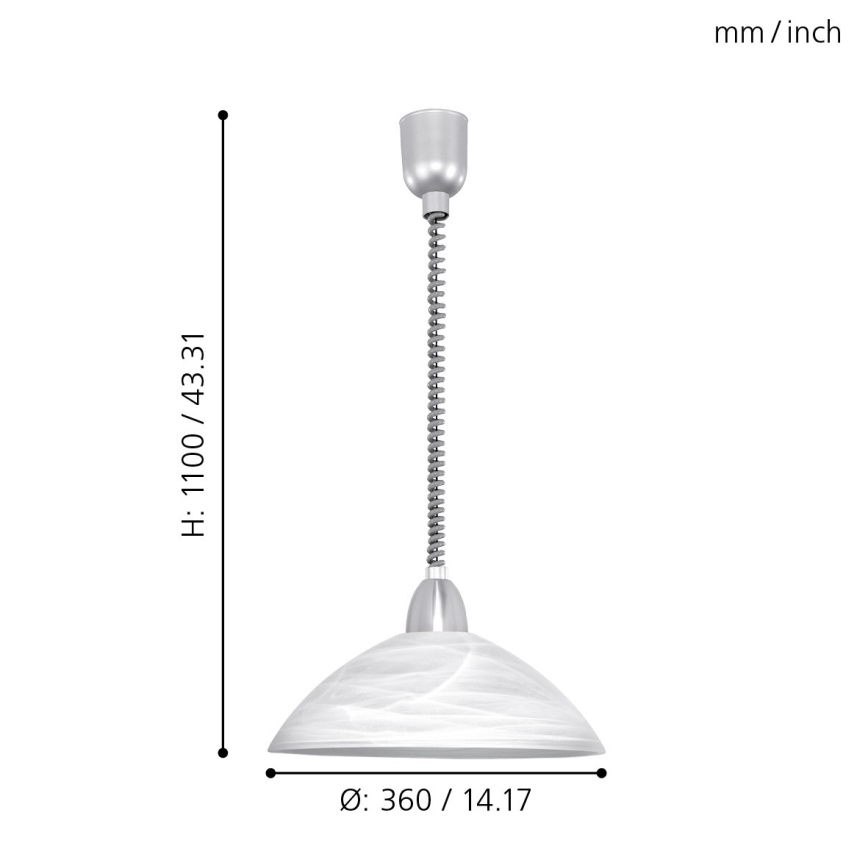 EGLO 87008 - Pull-down lampa LORD 2 1xE27/60W