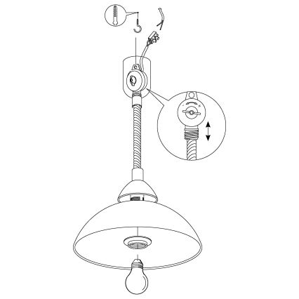 EGLO 87008 - Pull-down lampa LORD 2 1xE27/60W