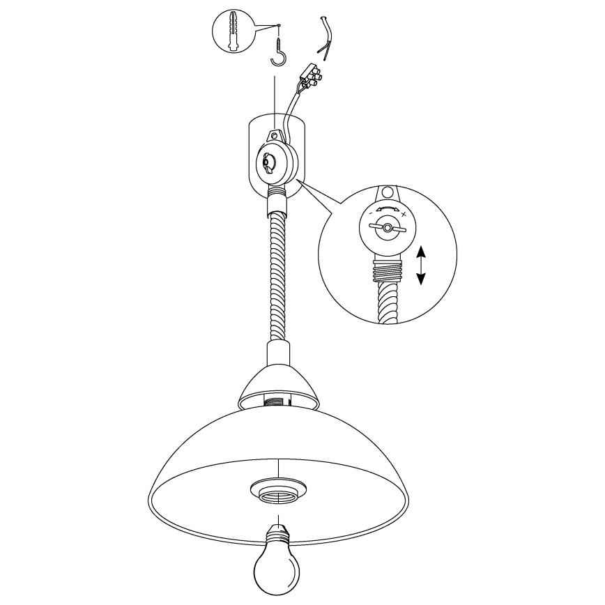 EGLO 87008 - Pull-down lampa LORD 2 1xE27/60W