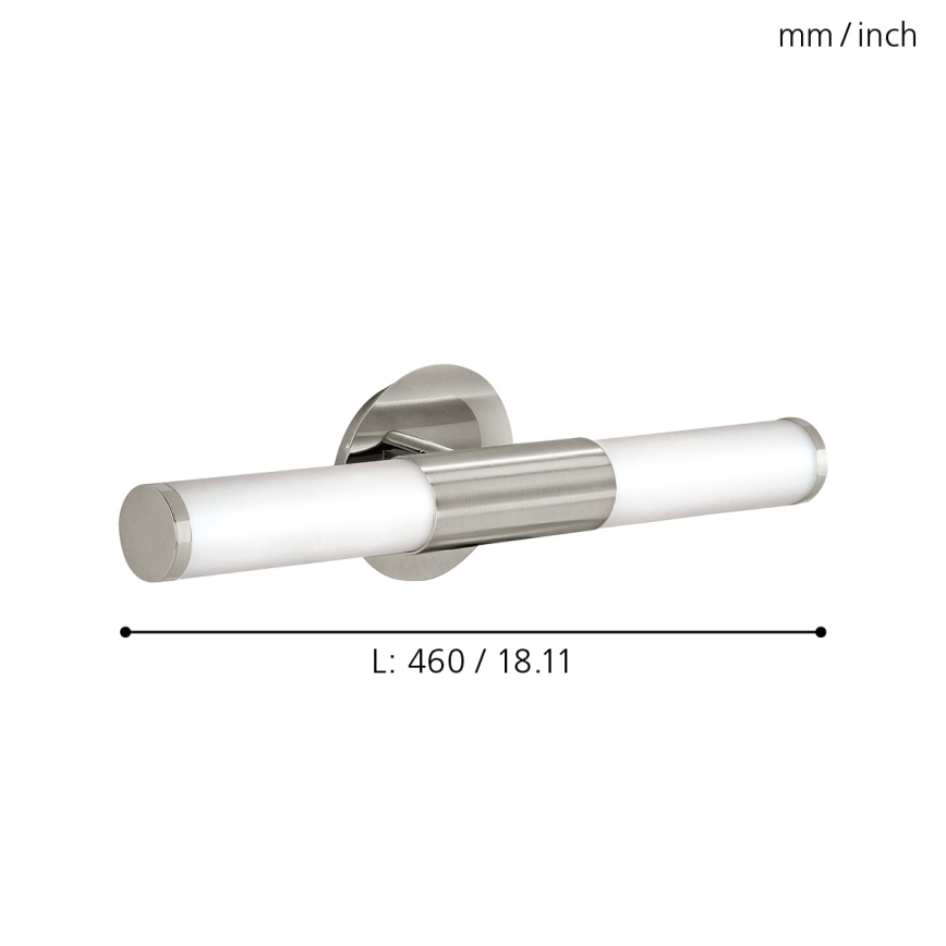 EGLO - Vägglampa för badrum 2xE14/40W vitt opalinglas IP44