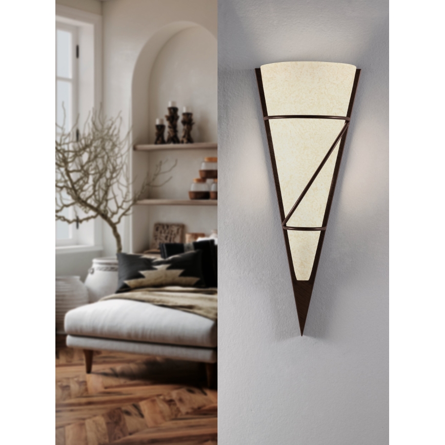 EGLO 87793 - Väggbelysning PASCAL 1 1xE14/60W antik brun/vit