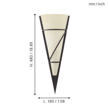 EGLO 87793 - Väggbelysning PASCAL 1 1xE14/60W antik brun/vit