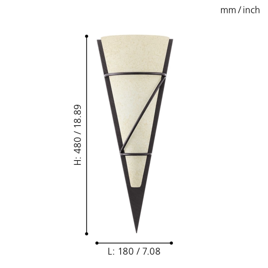 EGLO 87793 - Väggbelysning PASCAL 1 1xE14/60W antik brun/vit