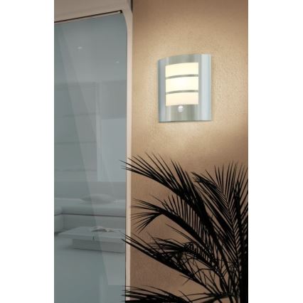 EGLO 88142 - Sensor utomhus Väggbelysning CITY 1xE27/15W/230V IP44