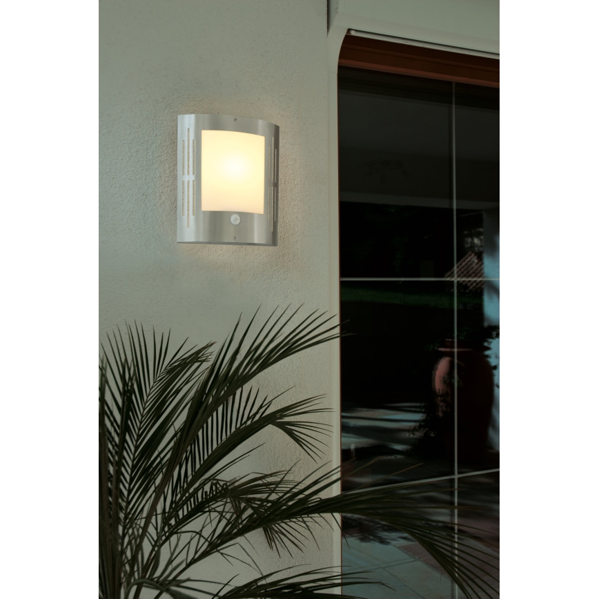 EGLO 88144 - Sensor utomhus Väggbelysning CITY 1xE27/15W/230V IP44