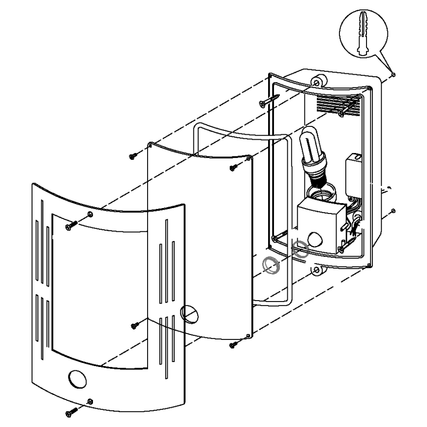 EGLO 88144 - Sensor utomhus Väggbelysning CITY 1xE27/15W/230V IP44