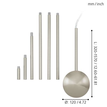 EGLO 88969 - tillbehör för Ljuskrona EXTENTION matt krom