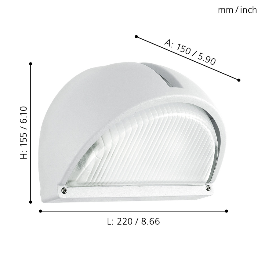 EGLO 89768 - Utomhus Väggbelysning ONJA 1xE27/60W vit