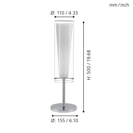 EGLO 89835 - Bordslampa PFOR 1xE27/60W