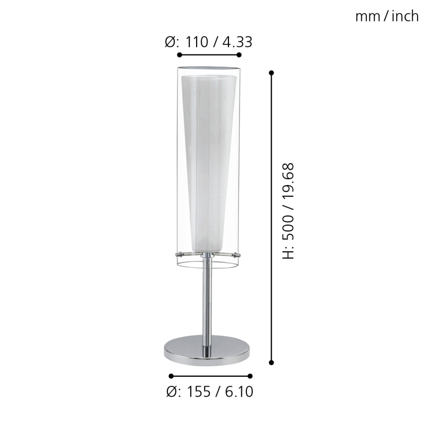 EGLO 89835 - Bordslampa PFOR 1xE27/60W