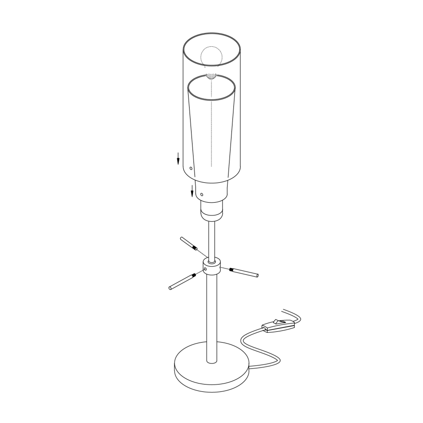 EGLO 89835 - Bordslampa PFOR 1xE27/60W