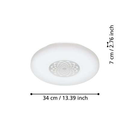 Eglo - LED ljusreglerad taklampa  LED/15,6W/230V 2700-6500K