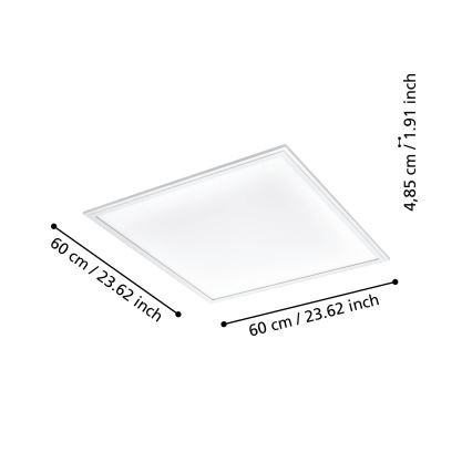 Eglo - LED ljusreglerad taklampa  LED/33W/230V 2700-6500K vit ZigBee