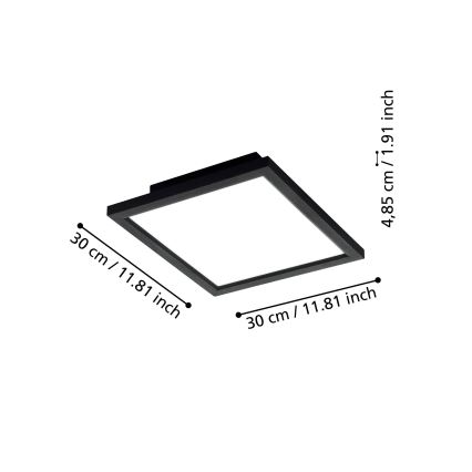 Eglo - LED ljusreglerad taklampa  LED/15,3W/230V 2700-6500K svart ZigBee