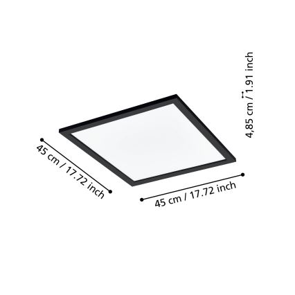 Eglo - LED ljusreglerad taklampa  LED/21,5W/230V svart ZigBee