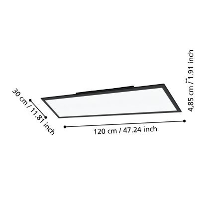 Eglo - LED ljusreglerad taklampa  LED/33,5W/230V svart ZigBee