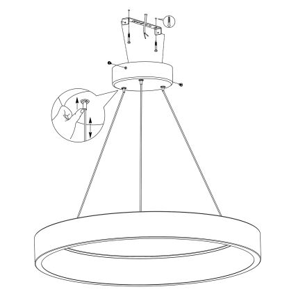 Eglo - LED RGBW ljusreglerad Ljuskrona med upphängningsrem  LED/26W/230V 2700-6500K ZigBee