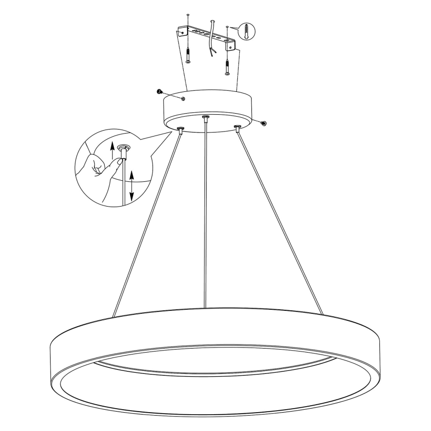 Eglo - LED RGBW ljusreglerad Ljuskrona med upphängningsrem  LED/26W/230V 2700-6500K ZigBee