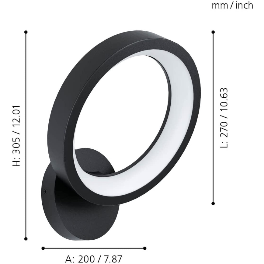 Eglo - LED RGBW ljusreglerad vägglampa  LED/16W/230V ZigBee