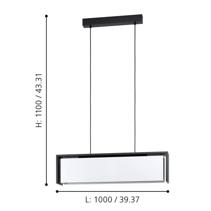 Eglo - LED RGBW Dimbar ljuskrona med upphängningsrem LED/33,6W/230V ZigBee