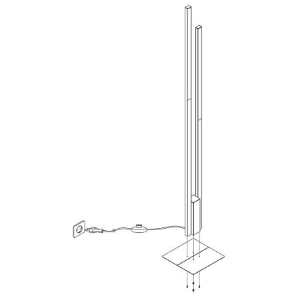 Eglo - LED RGBW Dimbar golvlampa 2xLED/16W/230V svart ZigBee