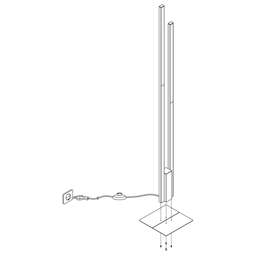 Eglo - LED RGBW Dimbar golvlampa 2xLED/16W/230V svart ZigBee
