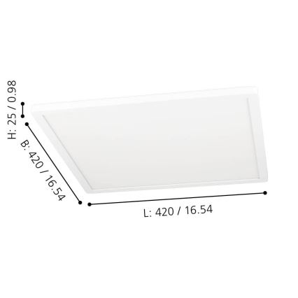 Eglo - LED RGBW ljusreglerad taklampa  LED/16,5W/230V 2700-6500K vit ZigBee