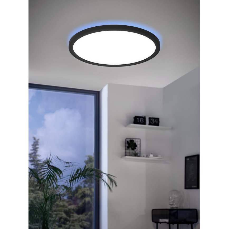 Eglo - LED RGBW ljusreglerad taklampa  LED/14,6W/230V svart ZigBee