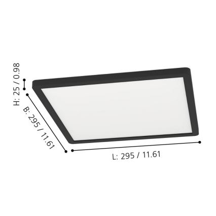 Eglo - LED RGBW ljusreglerad taklampa  LED/14,6W/230V svart ZigBee