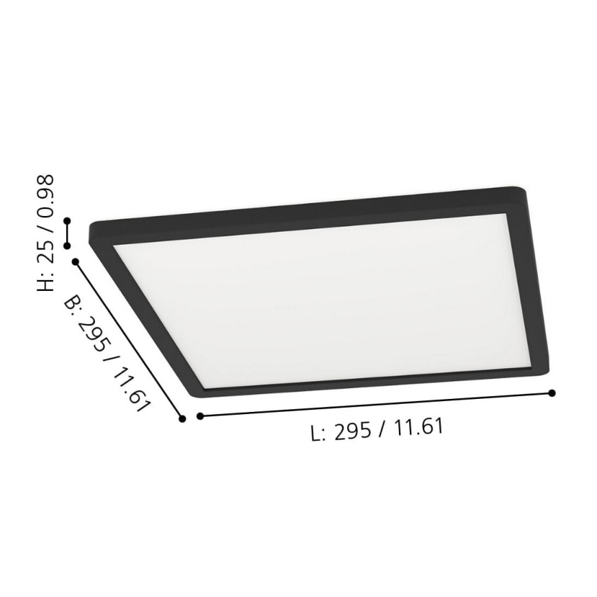 Eglo - LED RGBW ljusreglerad taklampa  LED/14,6W/230V svart ZigBee