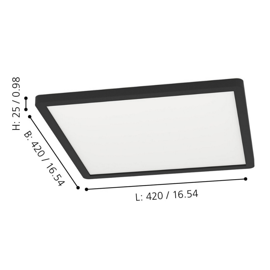 Eglo - LED RGBW DImbar taklampa LED/16,5W/230V svart ZigBee