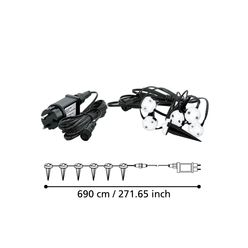 Eglo - LED Dekorativ ljusslinga SPINETOLI 6xLED IP65