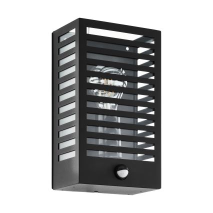 Eglo - Utomhusvägglampa med sensor ALAMONTE 1xE27/60W/230V IP44