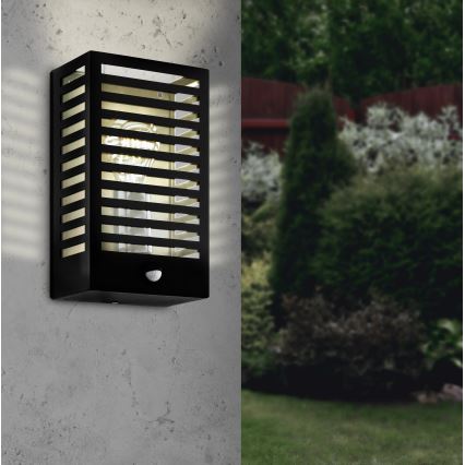 Eglo - Utomhusvägglampa med sensor ALAMONTE 1xE27/60W/230V IP44