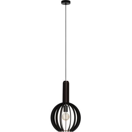 Eglo - Ljuskrona med upphängningsrem 1xE27/40W/230V diameter 31 cm svart