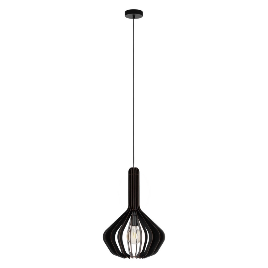 Eglo - Ljuskrona med upphängningsrem 1xE27/40W/230V diameter 38 cm svart